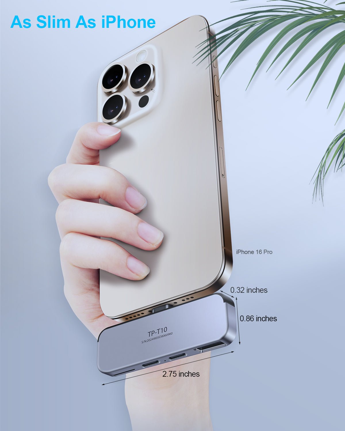 Twopan 4 - in - 1 USB - C Hub for iPhone 16 15 Aluminum Case with Dual USB - C, Micro SD & USB - A Ports - TWOPAN