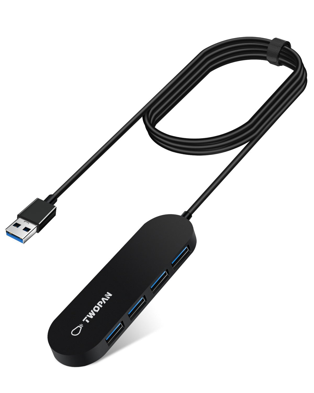Twopan 4 - Port USB 3.0 Hub – Ultra - Slim Multiport Adapter for Laptop, Desktop, Mac, Surface Pro, XPS - TWOPAN