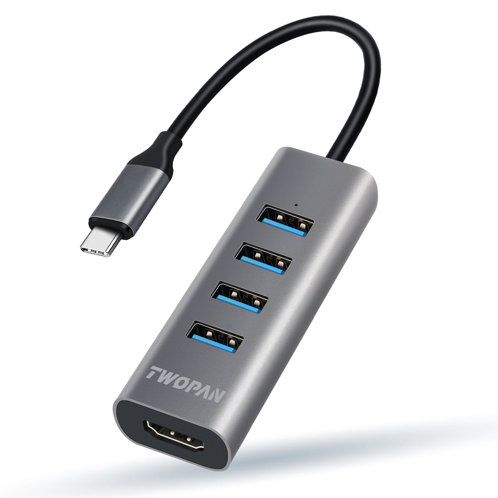Twopan 5 - in - 1 USB - C Hub with 4K HDMI & 4 USB 3.0 Ports for Laptop, MacBook Pro/Air, iMac, iPad, Pixelbook, ThinkPad, XPS & USB - C Devices - TWOPAN