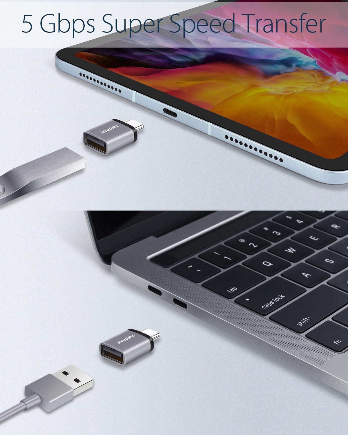 Twopan 5Gbps USB - C to USB - A Male Adapter - TWOPAN