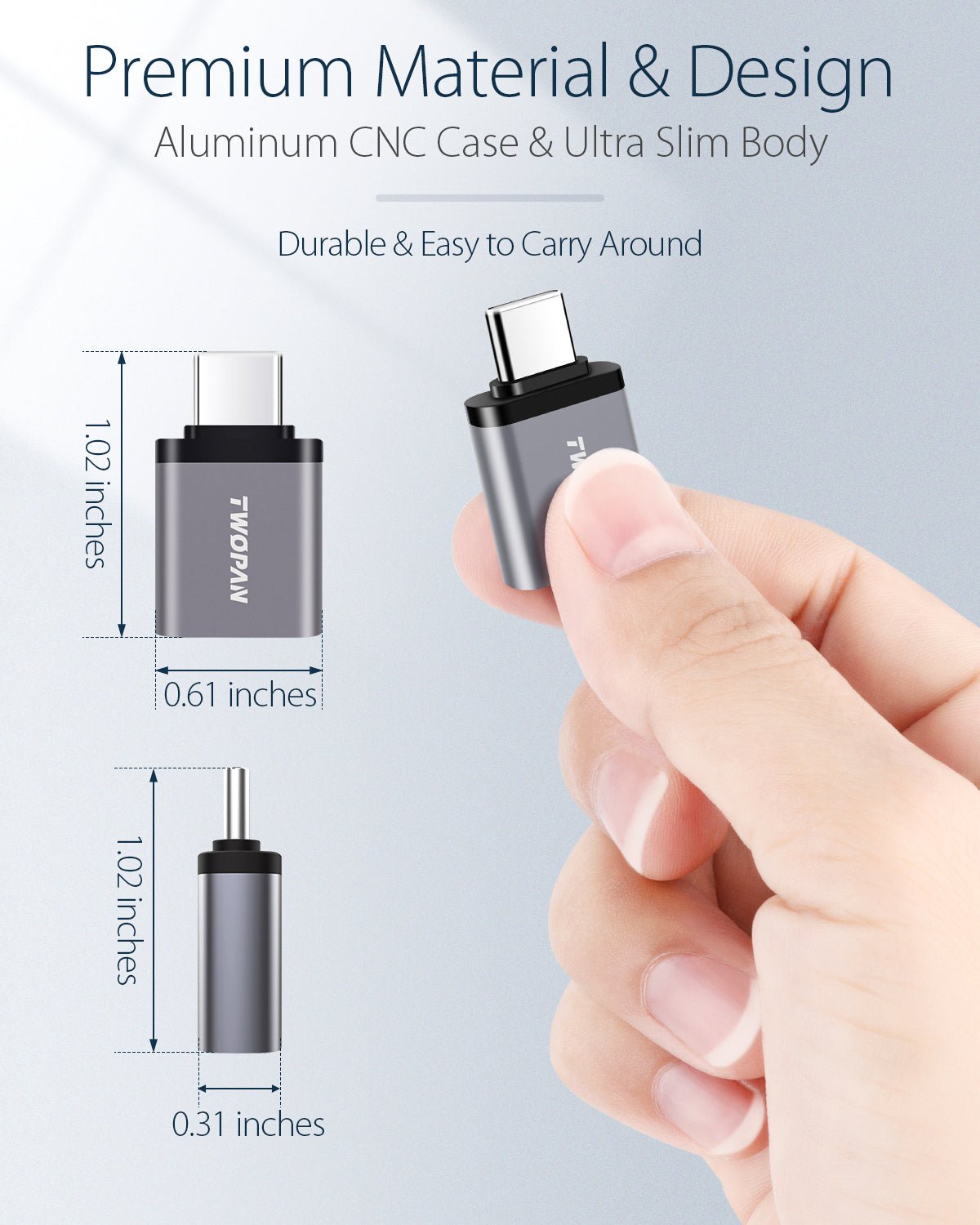 Twopan 5Gbps USB - C to USB - A Male Adapter - TWOPAN