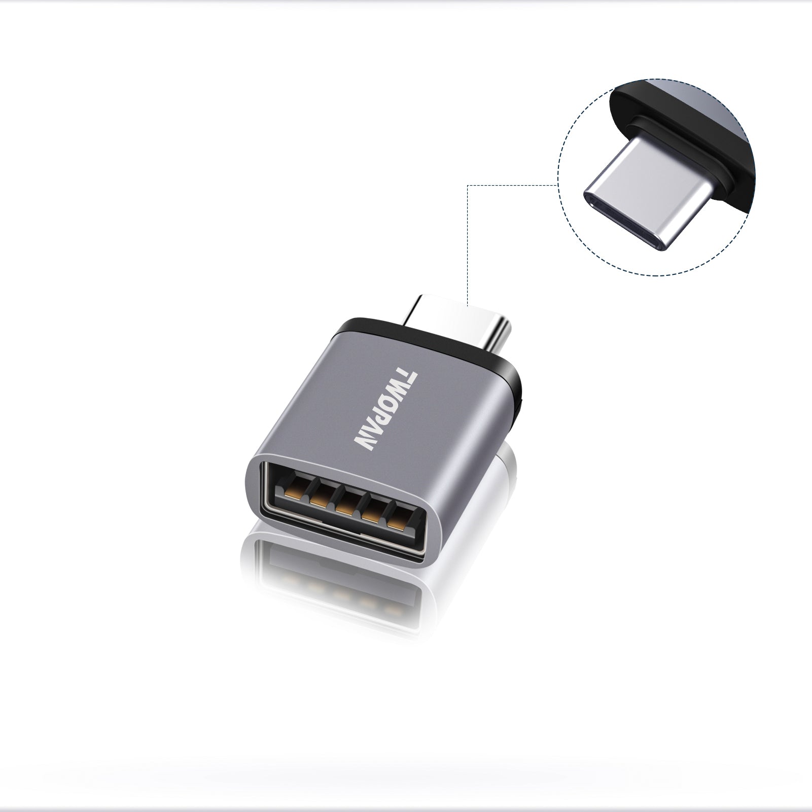 Twopan 5Gbps USB - C to USB - A Male Adapter - TWOPAN