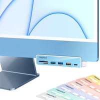Twopan 6 - in - 1 USB - C Hub for iMac (2024/2023/2021) with USB 3.0, SD & MicroSD Card Readers 7 Color Panels - TWOPAN
