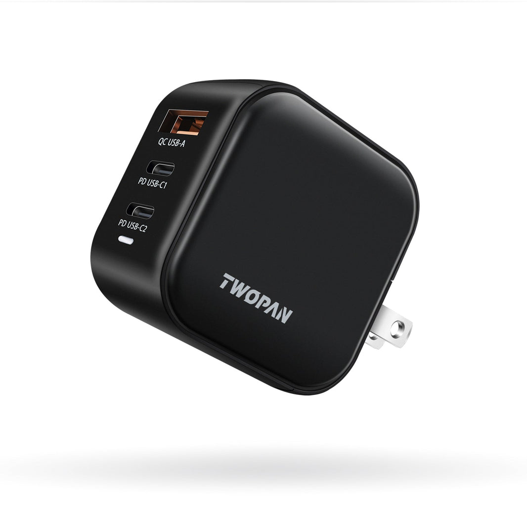 Twopan 65W USB - C GaN Charger 2 USB - C and 1 USB - A Ports - TWOPAN
