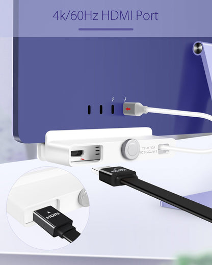 Twopan 7 - in - 1 USB - C Hub for iMac 2024/2023/2021 M4/M3/M1 with USB 3.2, 4K HDMI 60Hz, SD & MicroSD Card Readers, 7 Color Panels - TWOPAN