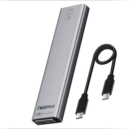 Twopan Aluminum M.2 NVMe & SATA SSD Enclosure Tool - Free USB 3.2 Gen 2 (10Gbps) for 2230/2242/2260/2280, Compatible with iPhone 16/15, MacBook, iMac & More - TWOPAN