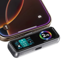 Twopan Portable SSD 2TB with LCD Display Cooling Fan Charging Port Supporting Apple 4K ProRes - TWOPAN