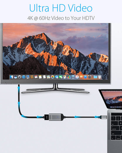 Twopan USB - C to HDMI Adapter 4K 60Hz – High - Resolution USB Type - C to HDMI Cable for MacBook Pro/Air, iMac, iPad Pro, XPS, Yoga, EliteBook, Chromebook, Galaxy & More - TWOPAN
